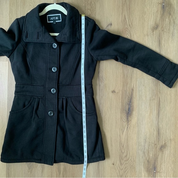 Apt. 9 Black Button Down Pea Coat Jacket Women’s Size Small - Picture 12 of 16